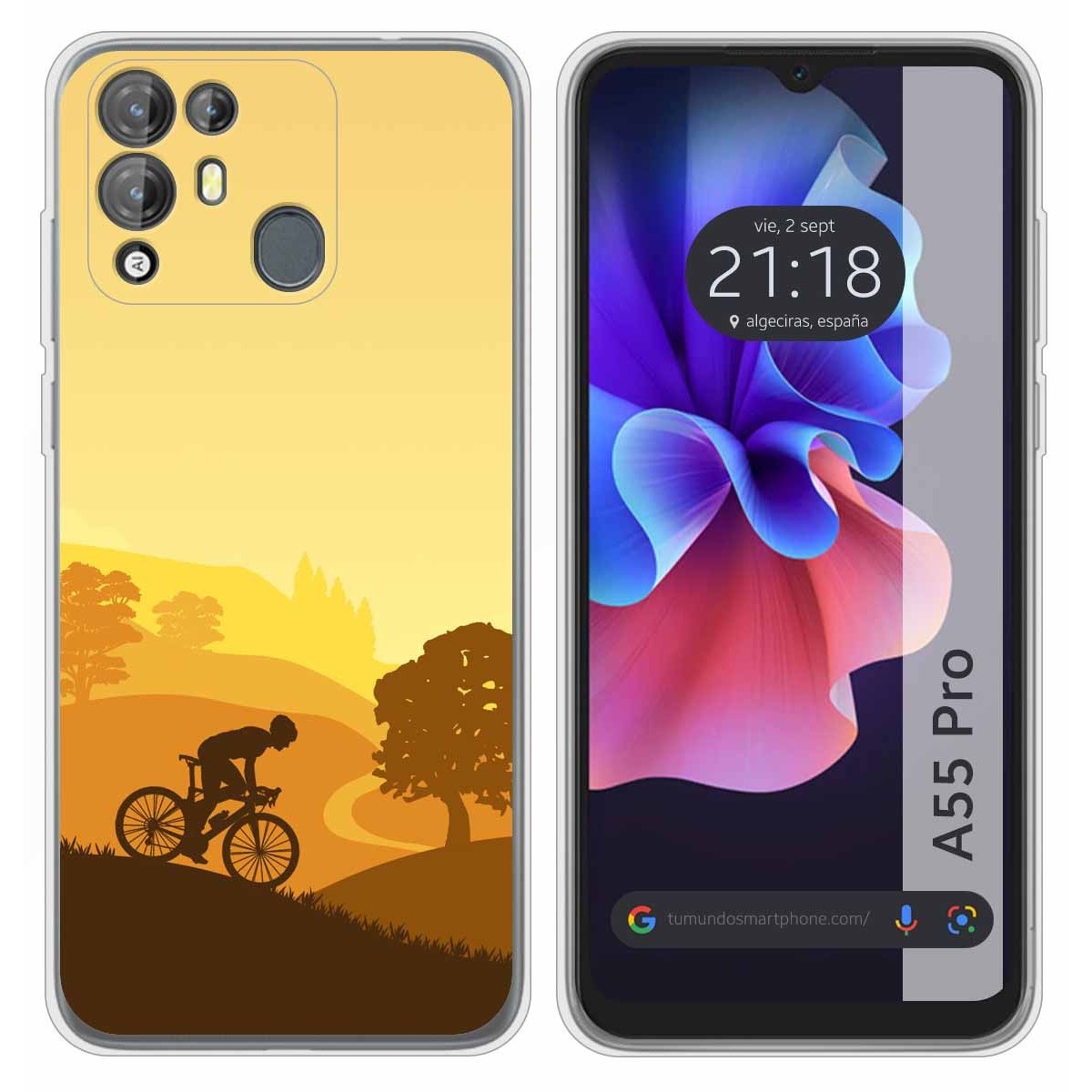 Funda Silicona Transparente para Blackview A55 Pro diseño Ciclista Dibujos