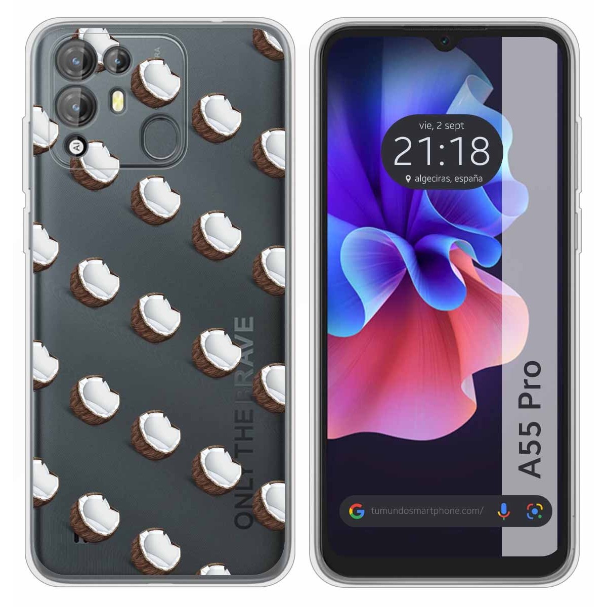 Funda Silicona Transparente para Blackview A55 Pro diseño Cocos Dibujos