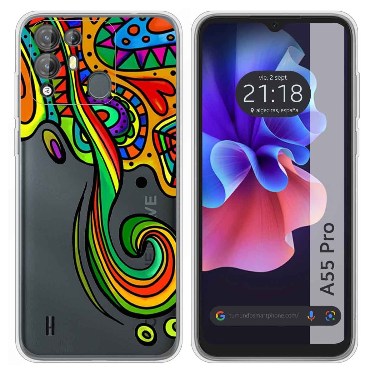 Funda Silicona Transparente para Blackview A55 Pro diseño Colores Dibujos