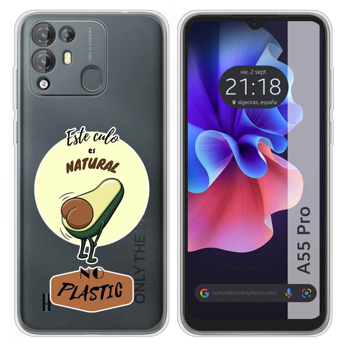 Funda Silicona Transparente para Blackview A55 Pro diseño Culo Natural Dibujos