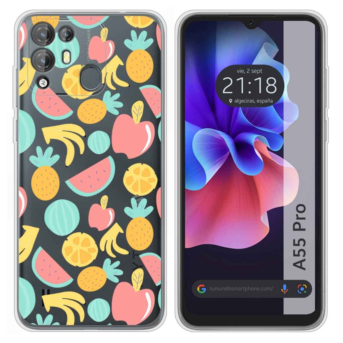 Funda Silicona Transparente para Blackview A55 Pro diseño Frutas 02 Dibujos