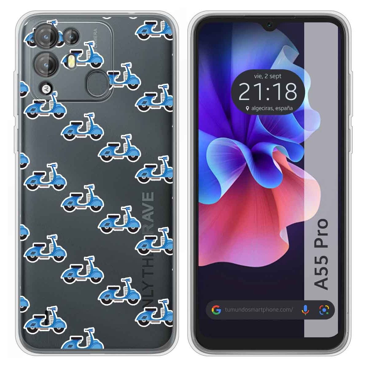 Funda Silicona Transparente para Blackview A55 Pro diseño Scooter Dibujos