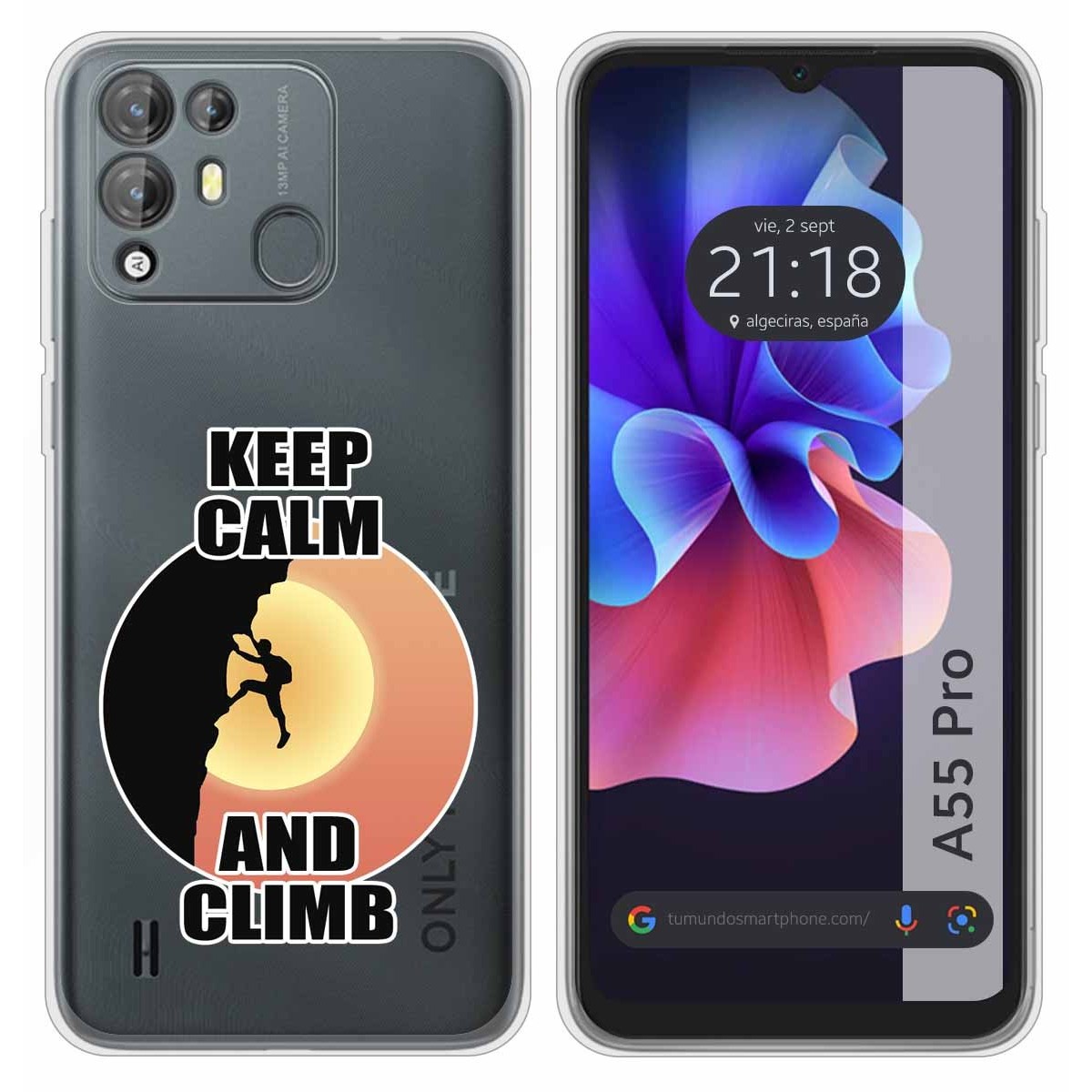 Funda Silicona Transparente para Blackview A55 Pro diseño Hombre Escalada Dibujos