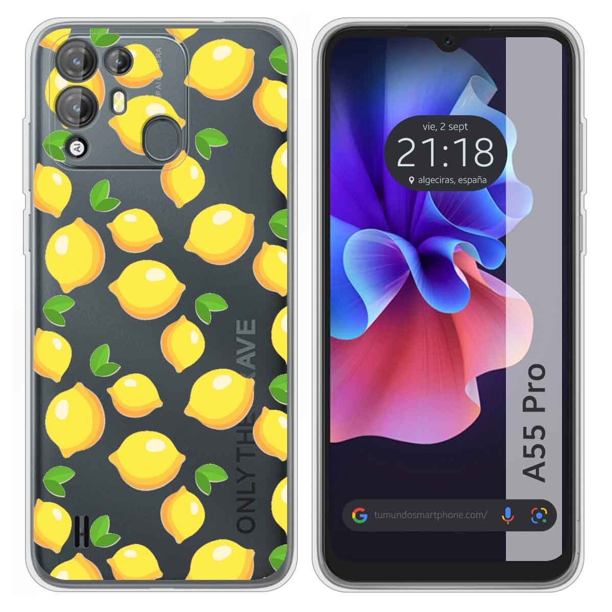 Funda Silicona Transparente para Blackview A55 Pro diseño Limones Dibujos