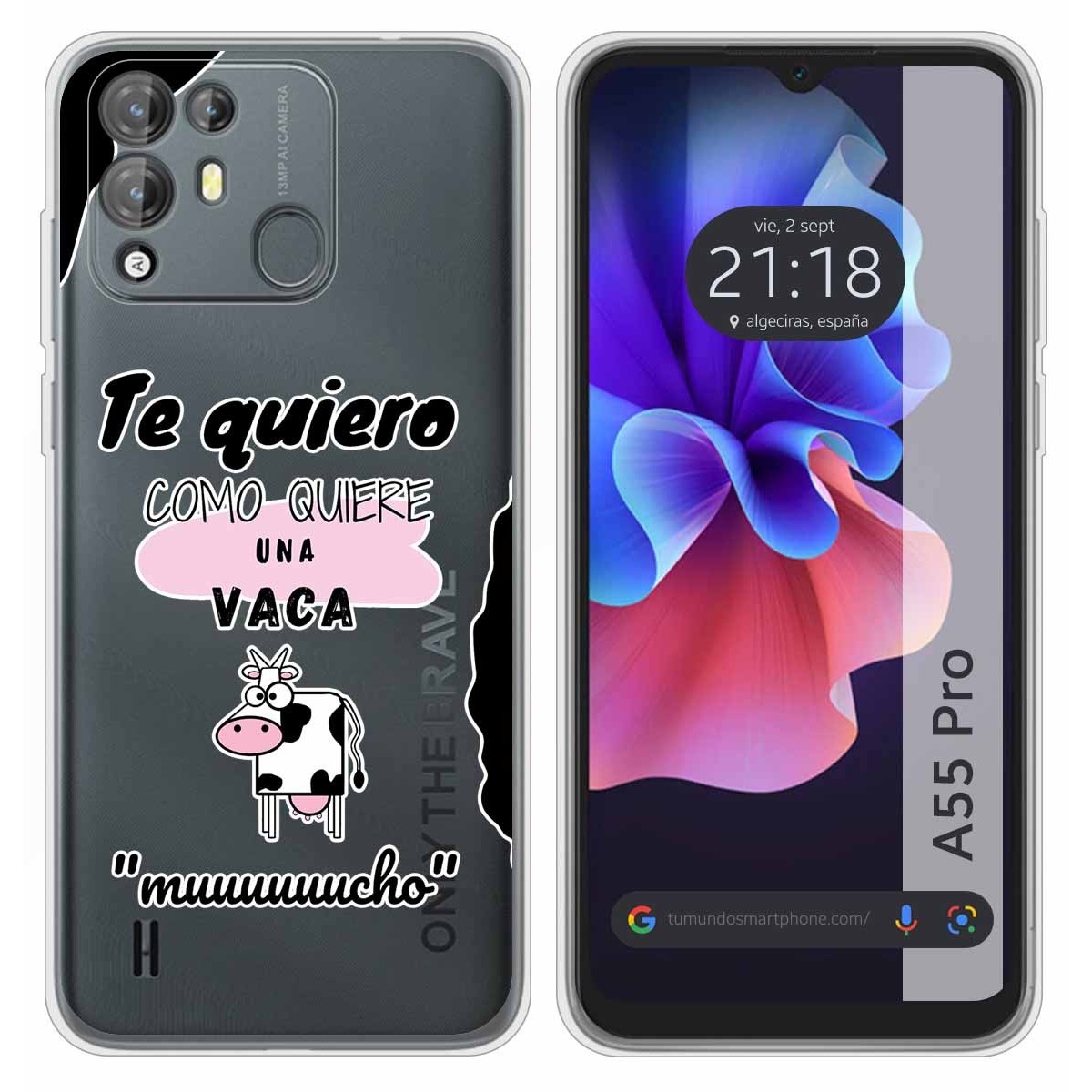 Funda Silicona Transparente para Blackview A55 Pro diseño Vaca Dibujos