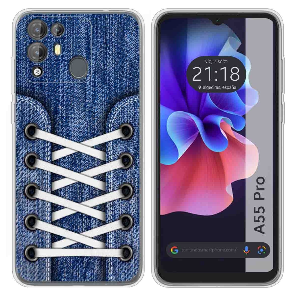 Funda Silicona Transparente para Blackview A55 Pro diseño Zapatillas 01 Dibujos