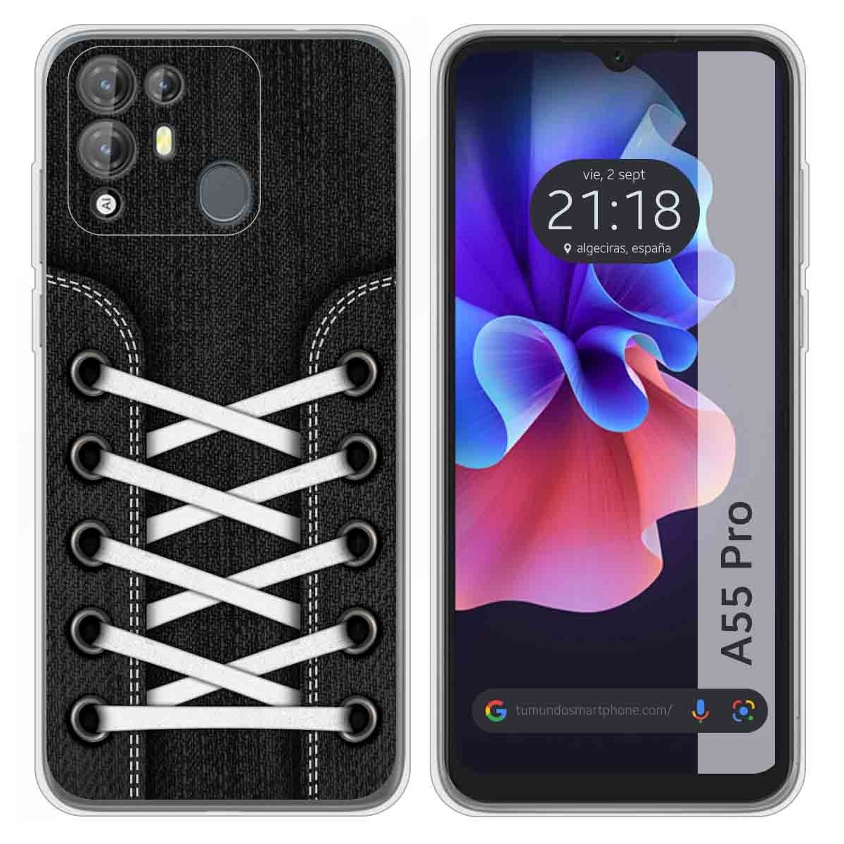 Funda Silicona Transparente para Blackview A55 Pro diseño Zapatillas 02 Dibujos
