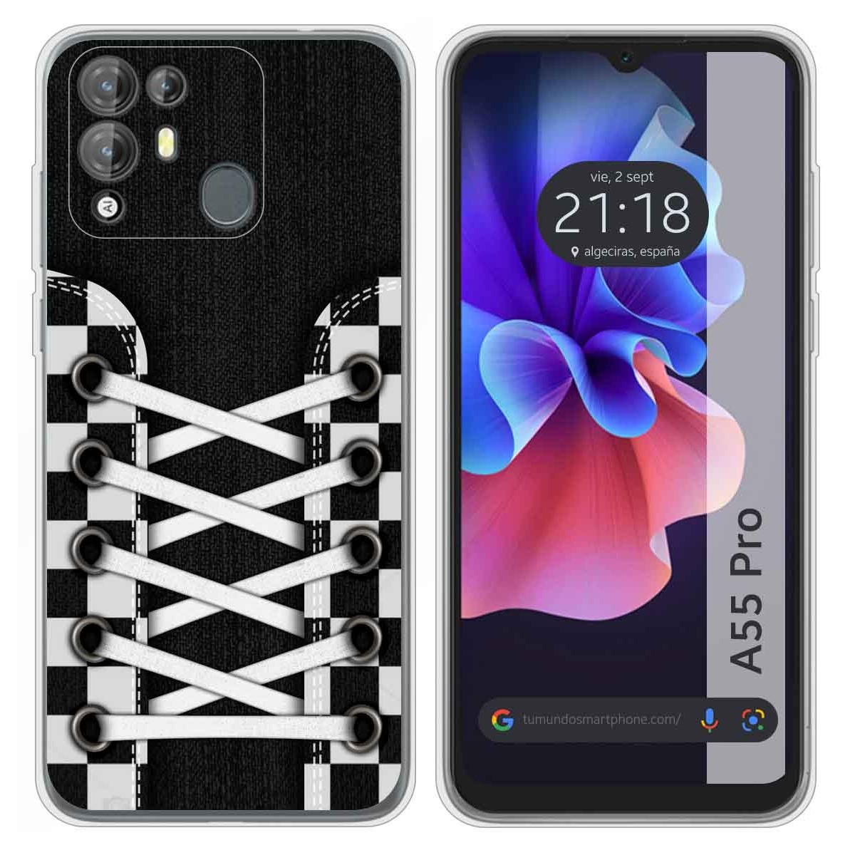 Funda Silicona Transparente para Blackview A55 Pro diseño Zapatillas 03 Dibujos
