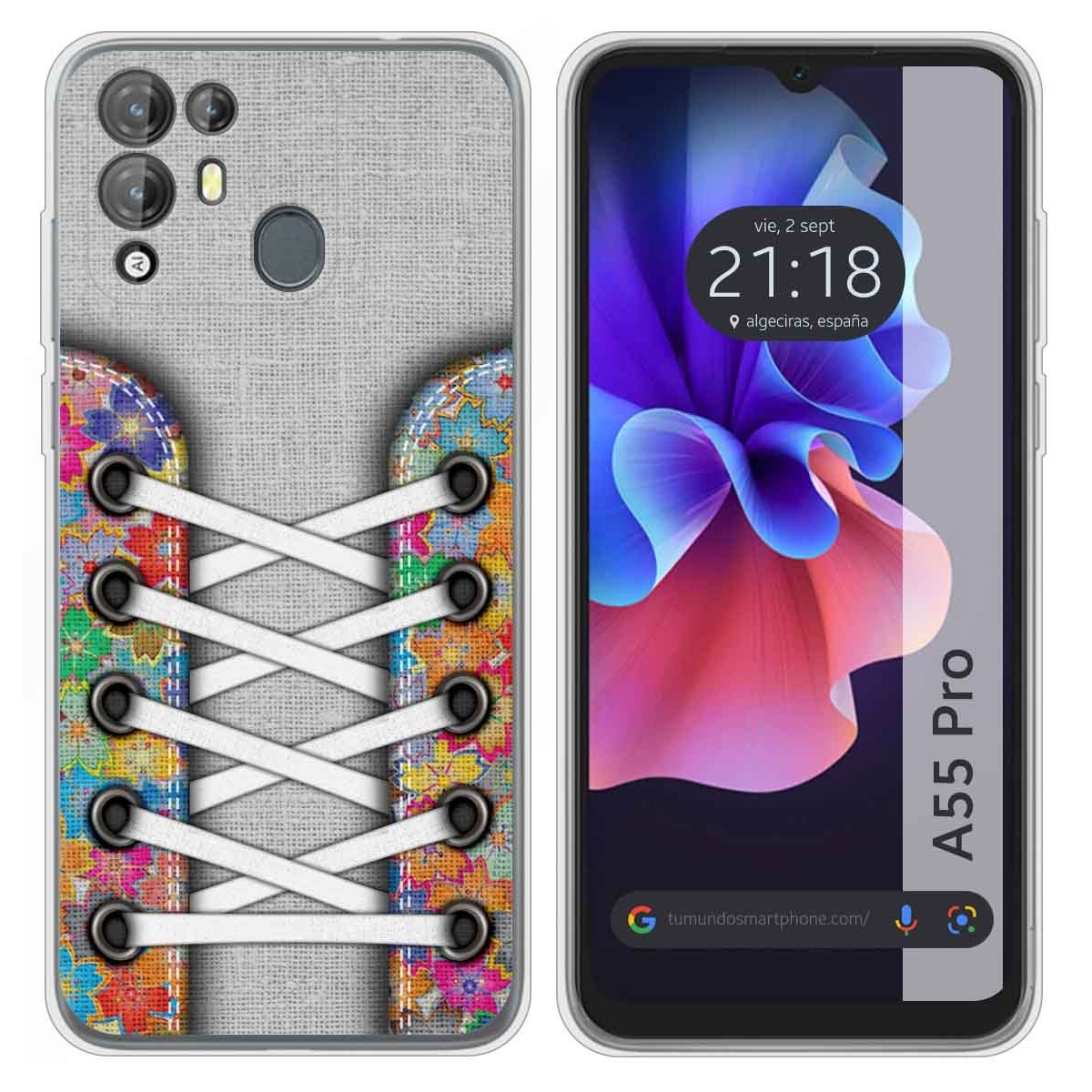 Funda Silicona Transparente para Blackview A55 Pro diseño Zapatillas 04 Dibujos