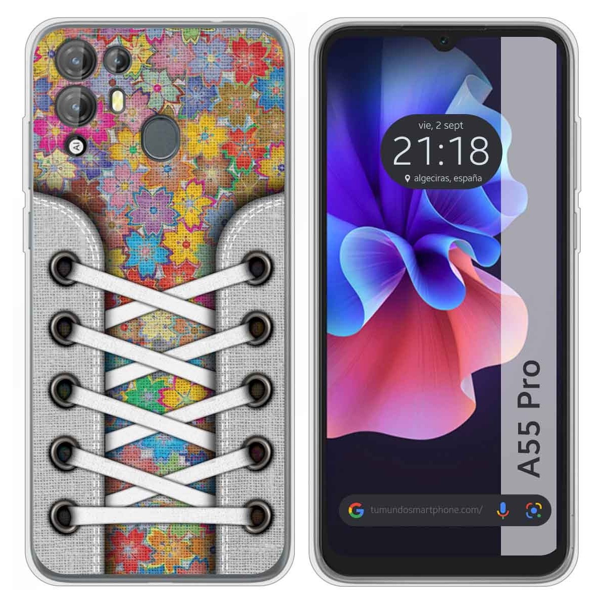 Funda Silicona Transparente para Blackview A55 Pro diseño Zapatillas 05 Dibujos