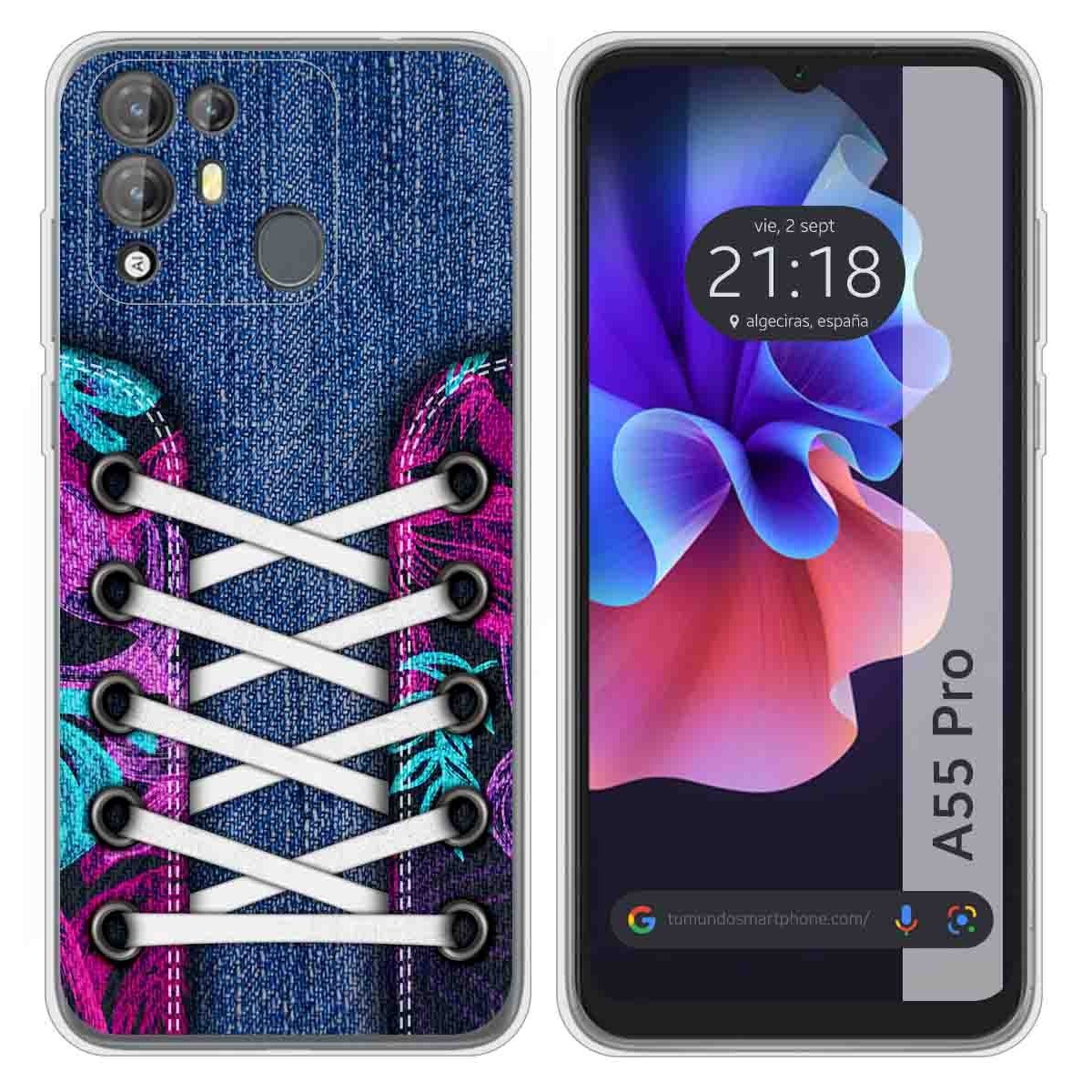 Funda Silicona Transparente para Blackview A55 Pro diseño Zapatillas 06 Dibujos
