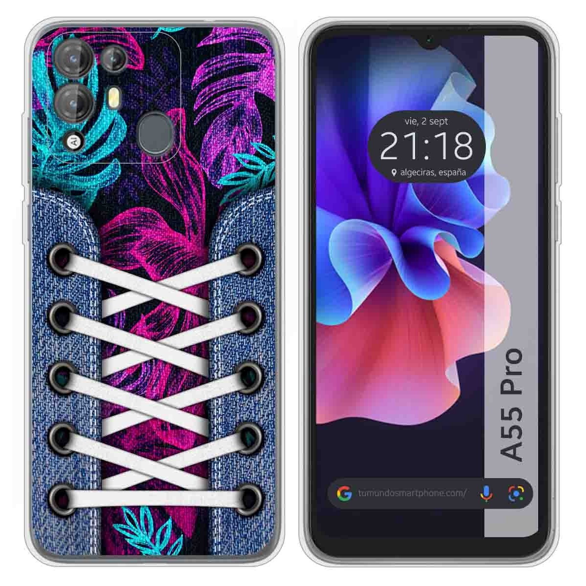 Funda Silicona Transparente para Blackview A55 Pro diseño Zapatillas 07 Dibujos