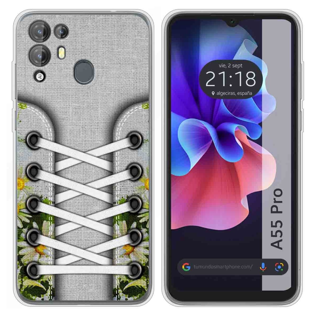 Funda Silicona Transparente para Blackview A55 Pro diseño Zapatillas 08 Dibujos