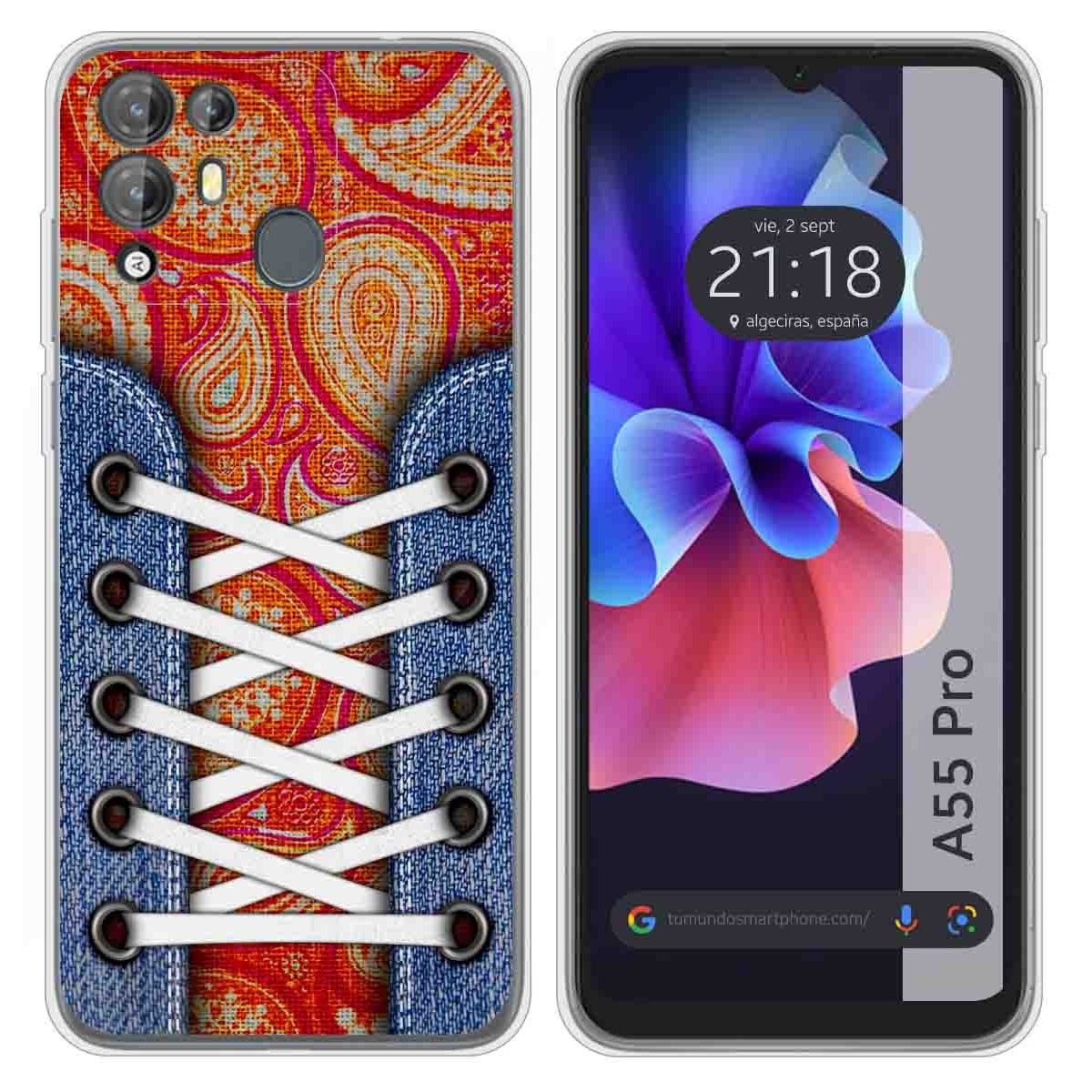 Funda Silicona Transparente para Blackview A55 Pro diseño Zapatillas 10 Dibujos