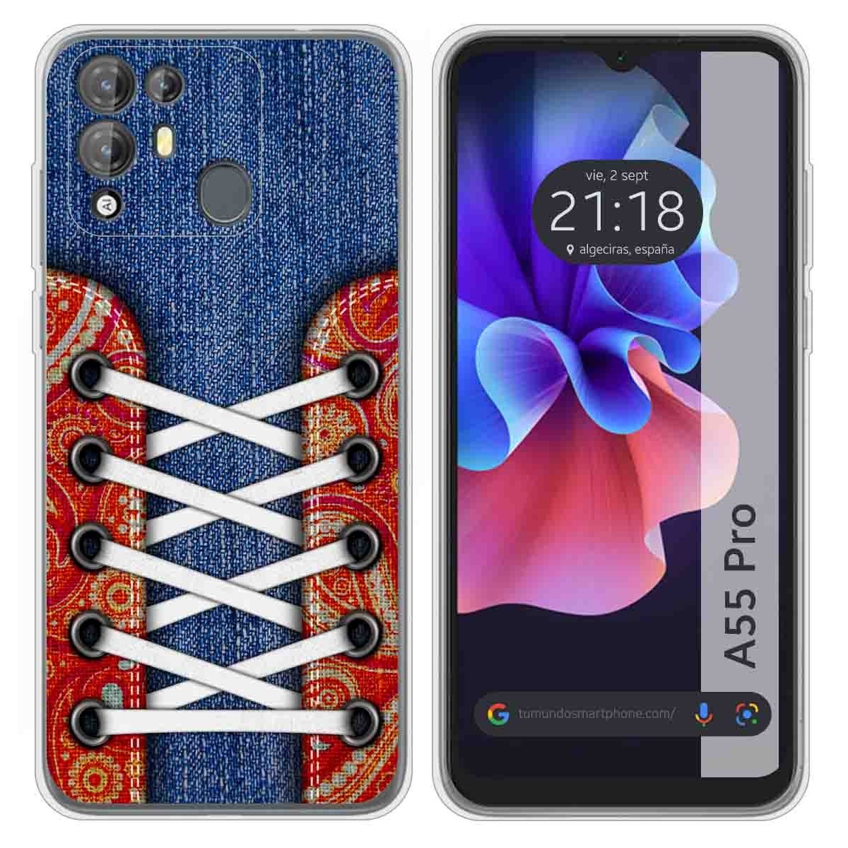 Funda Silicona Transparente para Blackview A55 Pro diseño Zapatillas 11 Dibujos