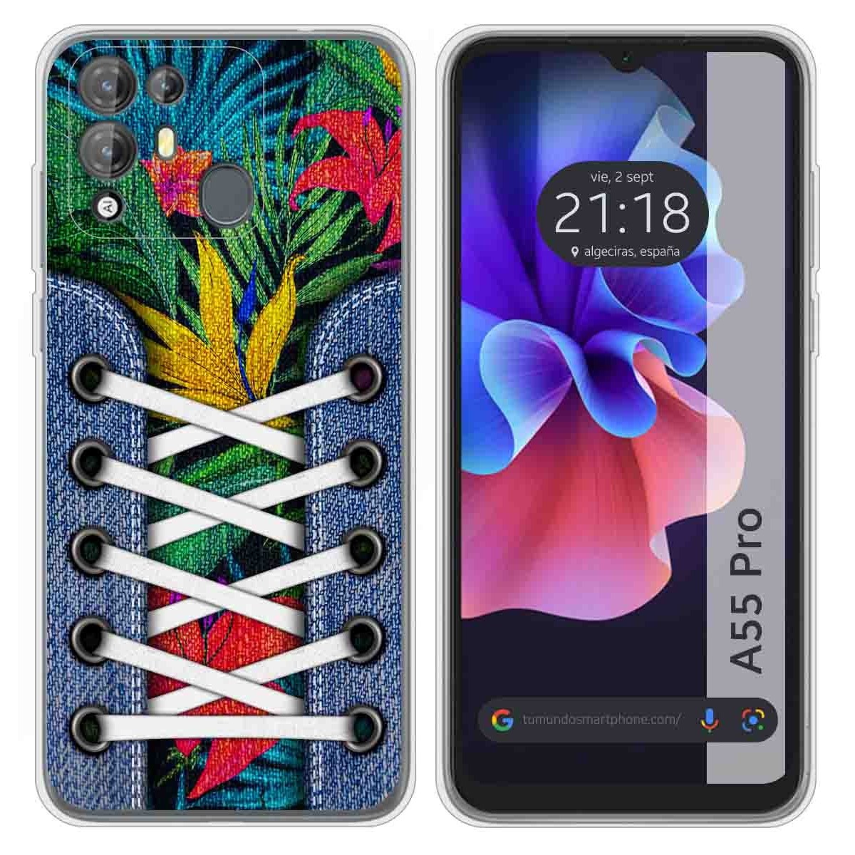 Funda Silicona Transparente para Blackview A55 Pro diseño Zapatillas 12 Dibujos