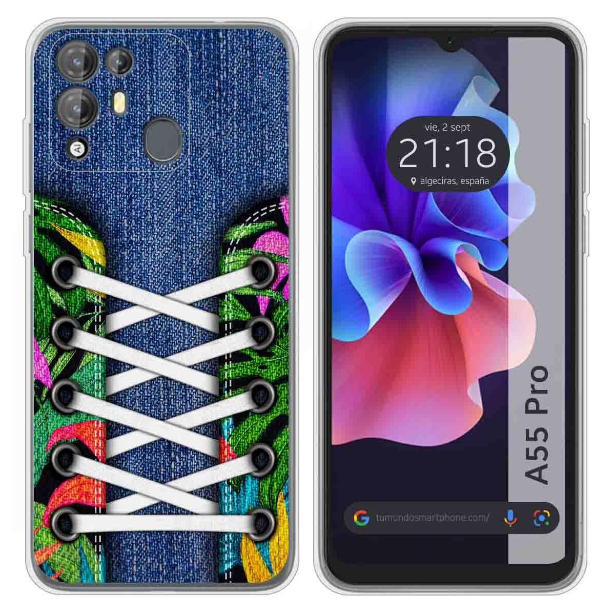 Funda Silicona Transparente para Blackview A55 Pro diseño Zapatillas 13 Dibujos