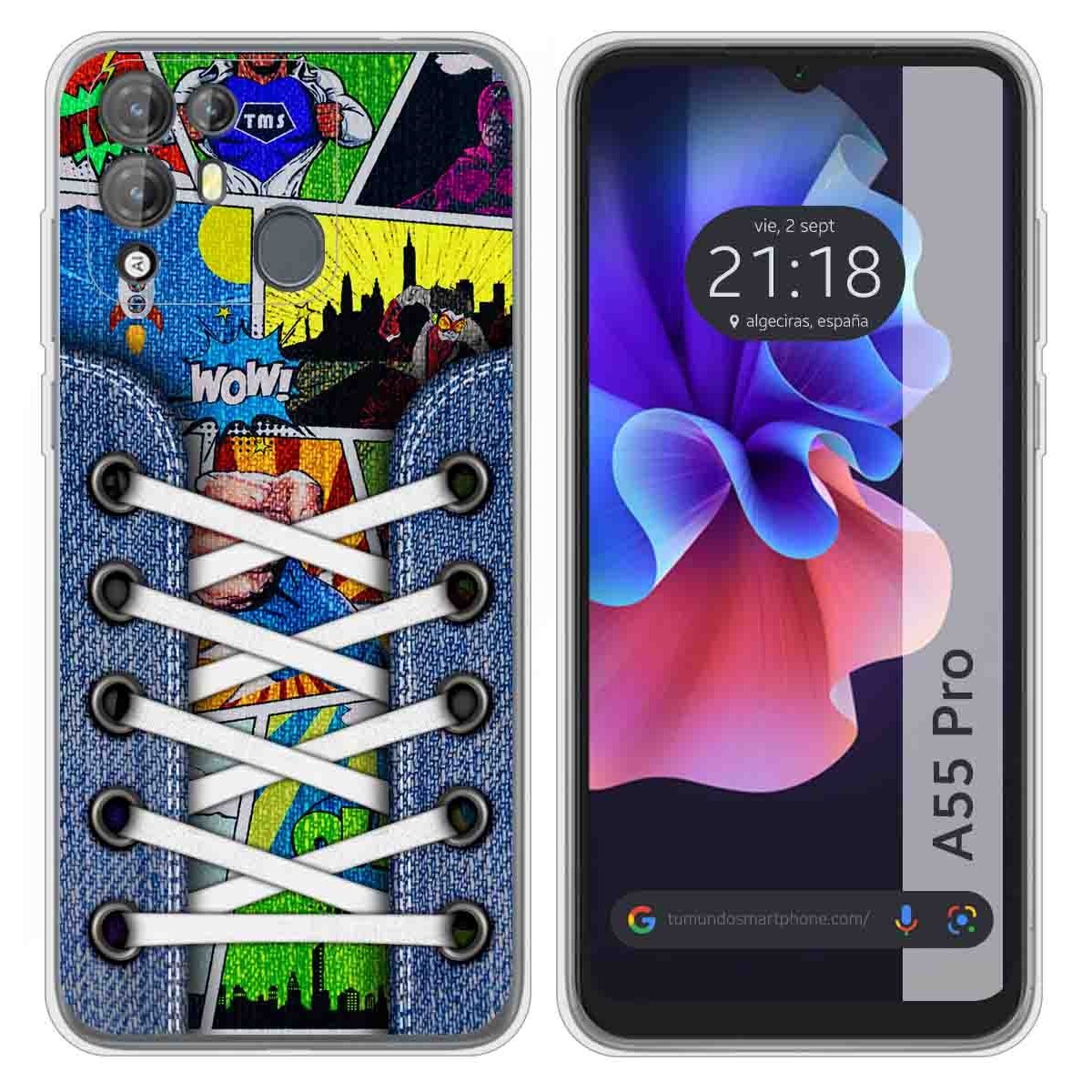 Funda Silicona Transparente para Blackview A55 Pro diseño Zapatillas 14 Dibujos