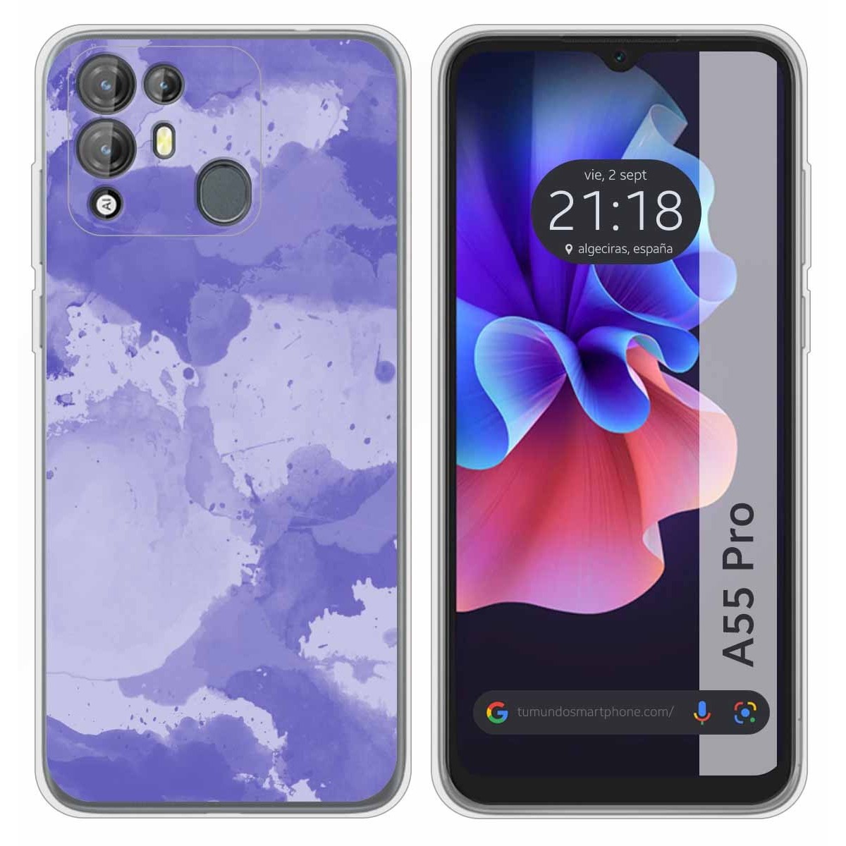 Funda Silicona Transparente para Blackview A55 Pro diseño Acuarela 01 Dibujos