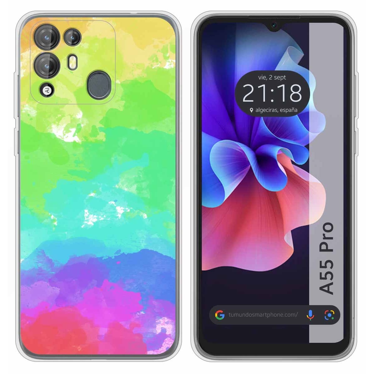 Funda Silicona Transparente para Blackview A55 Pro diseño Acuarela 03 Dibujos