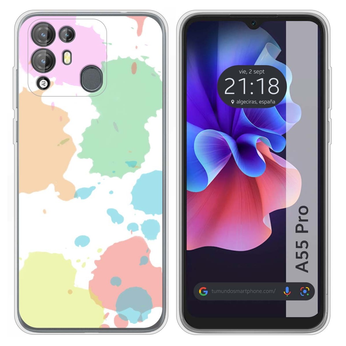 Funda Silicona Transparente para Blackview A55 Pro diseño Acuarela 05 Dibujos