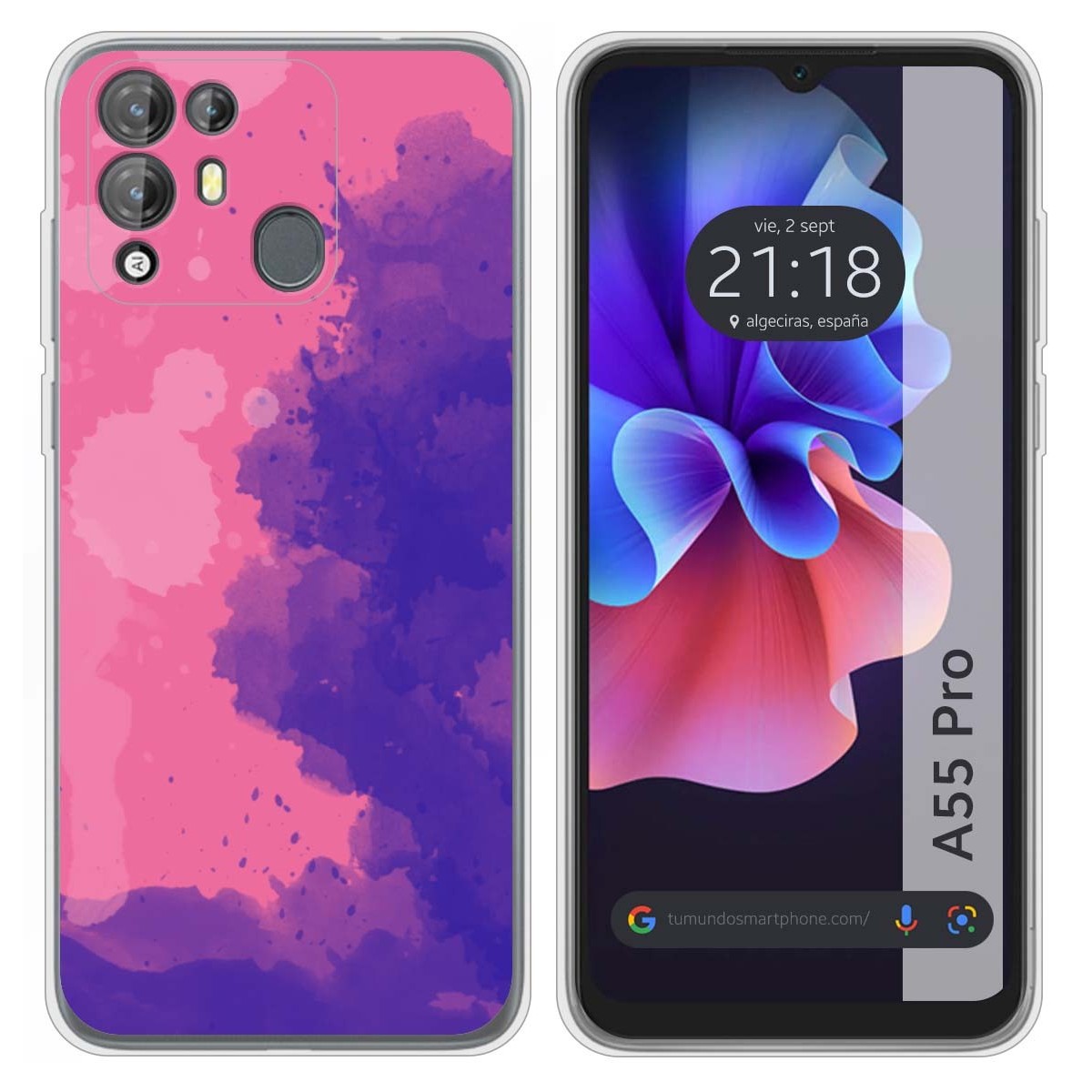 Funda Silicona Transparente para Blackview A55 Pro diseño Acuarela 07 Dibujos