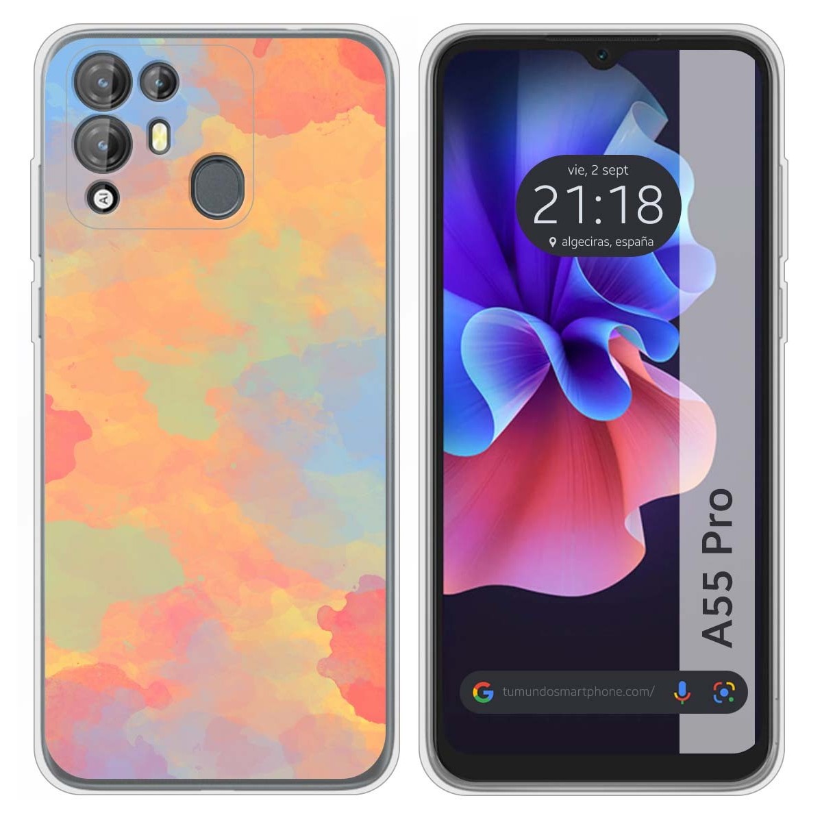 Funda Silicona Transparente para Blackview A55 Pro diseño Acuarela 08 Dibujos