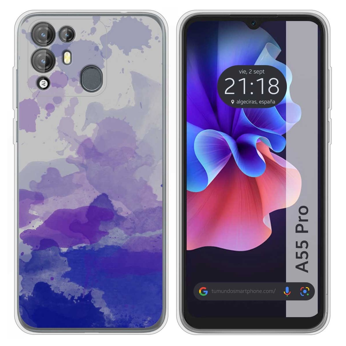 Funda Silicona Transparente para Blackview A55 Pro diseño Acuarela 09 Dibujos