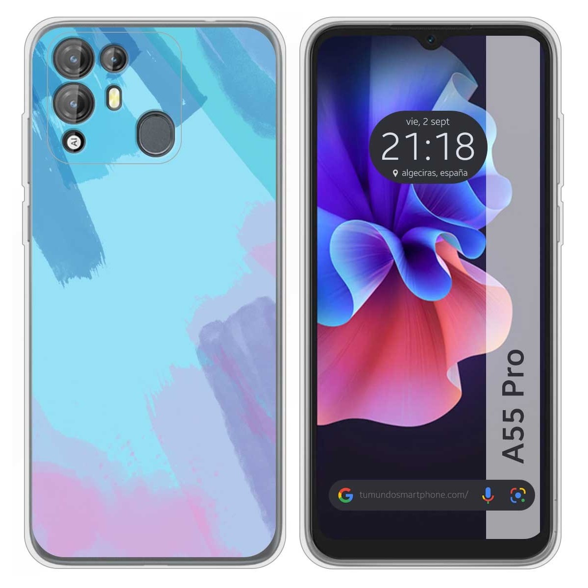 Funda Silicona Transparente para Blackview A55 Pro diseño Acuarela 10 Dibujos
