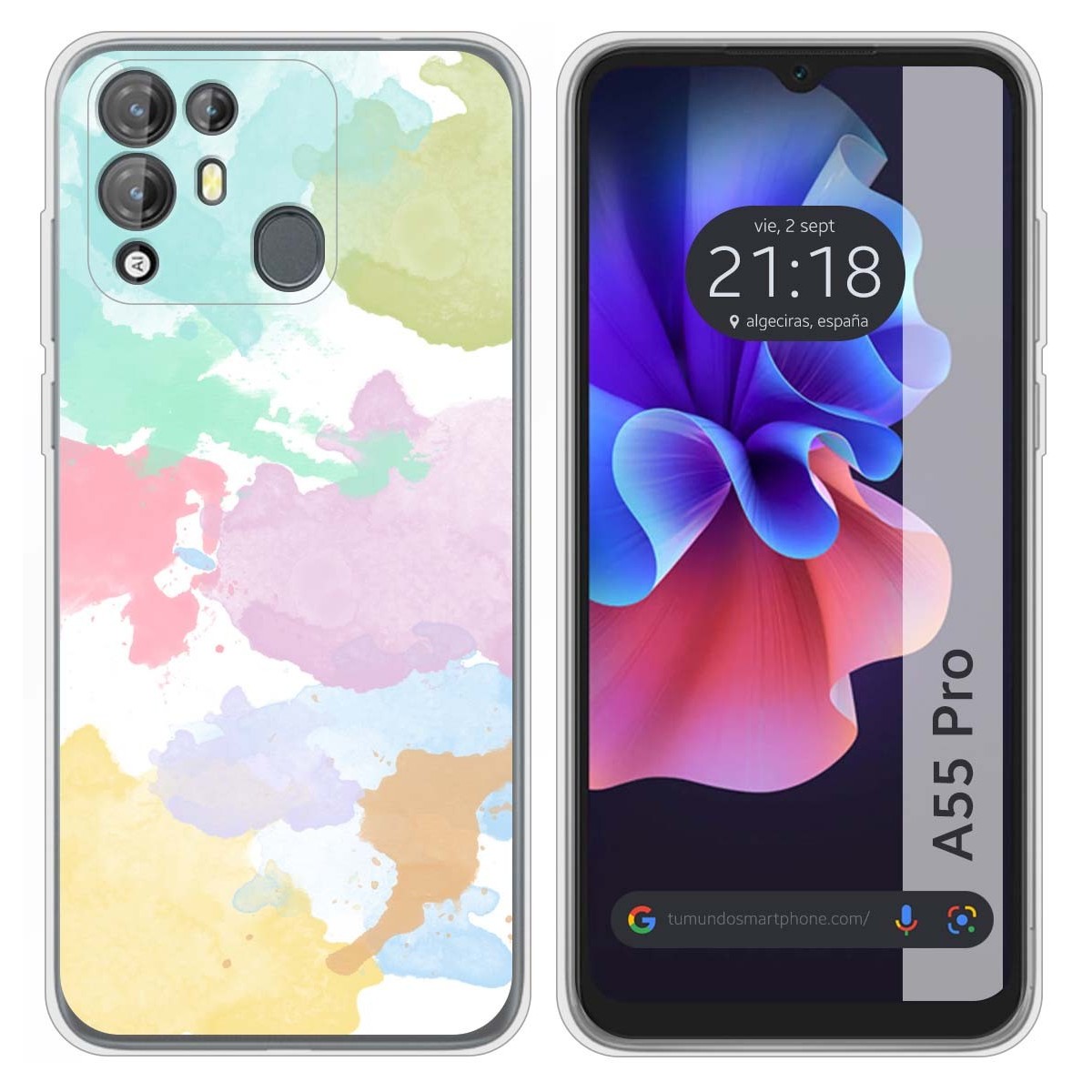 Funda Silicona Transparente para Blackview A55 Pro diseño Acuarela 11 Dibujos