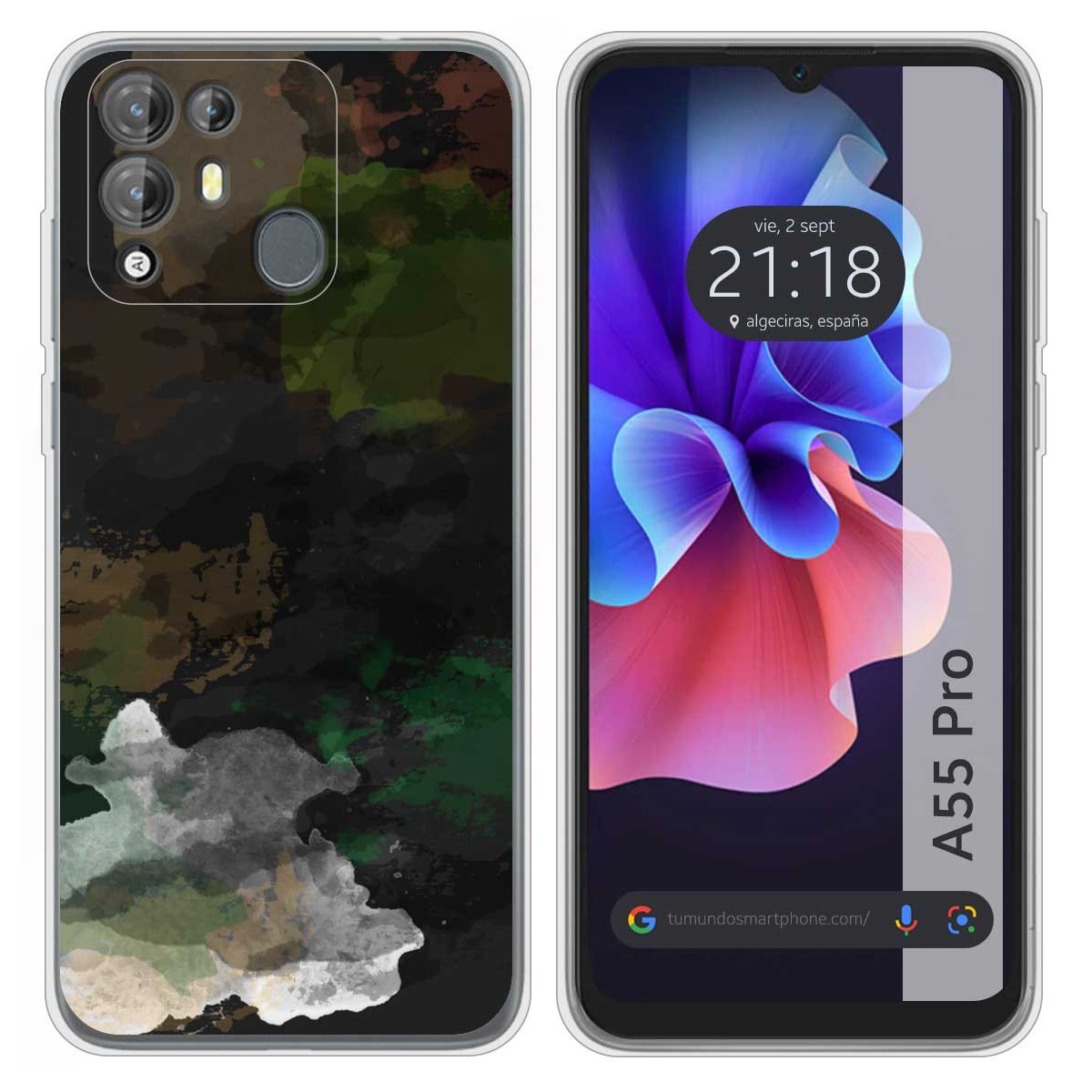 Funda Silicona Transparente para Blackview A55 Pro diseño Acuarela 12 Dibujos
