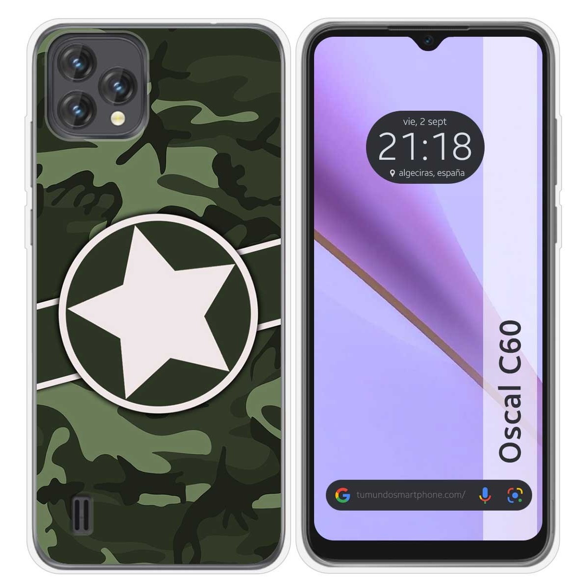 Funda Silicona para Blackview Oscal C60 diseño Camuflaje 01 Dibujos