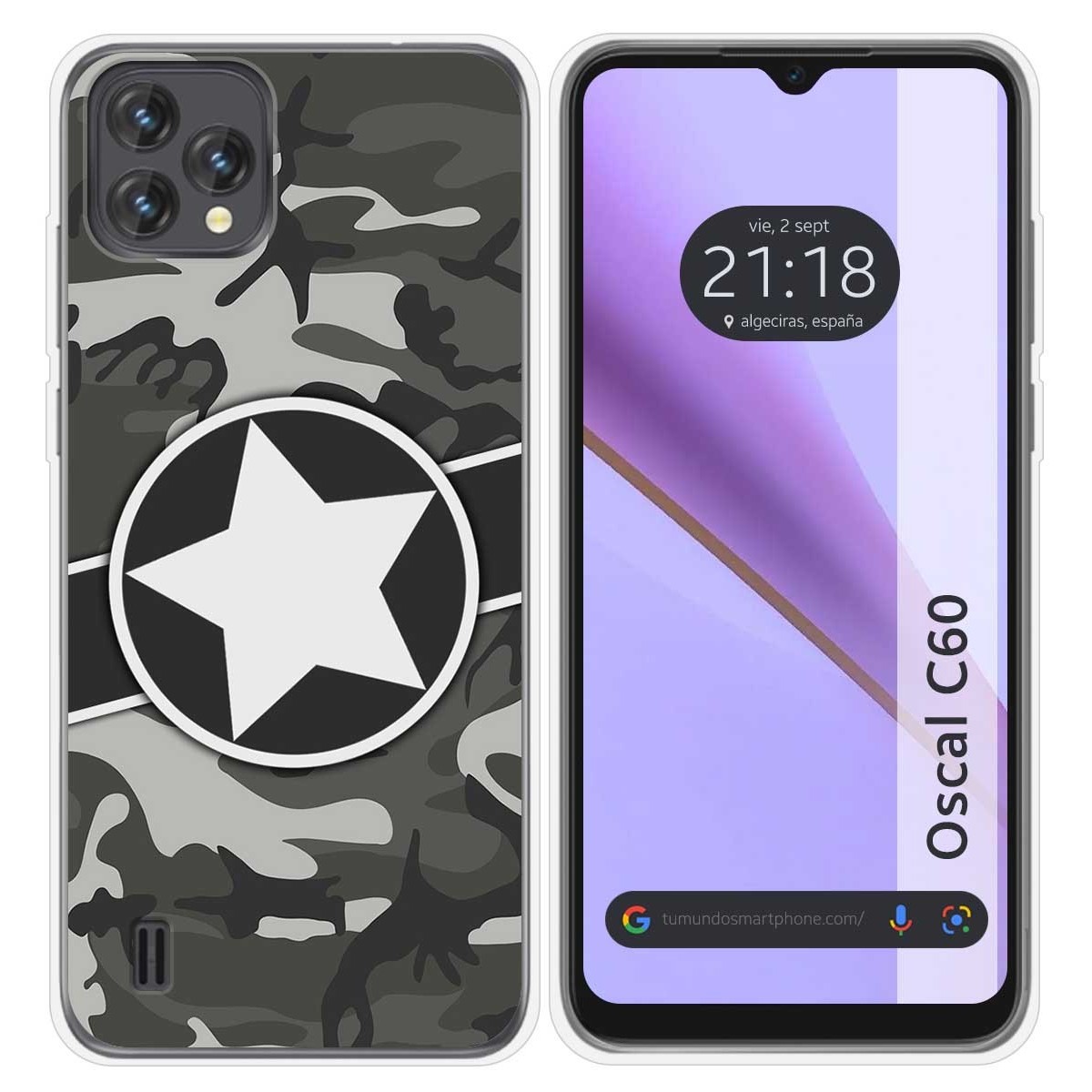 Funda Silicona para Blackview Oscal C60 diseño Camuflaje 02 Dibujos