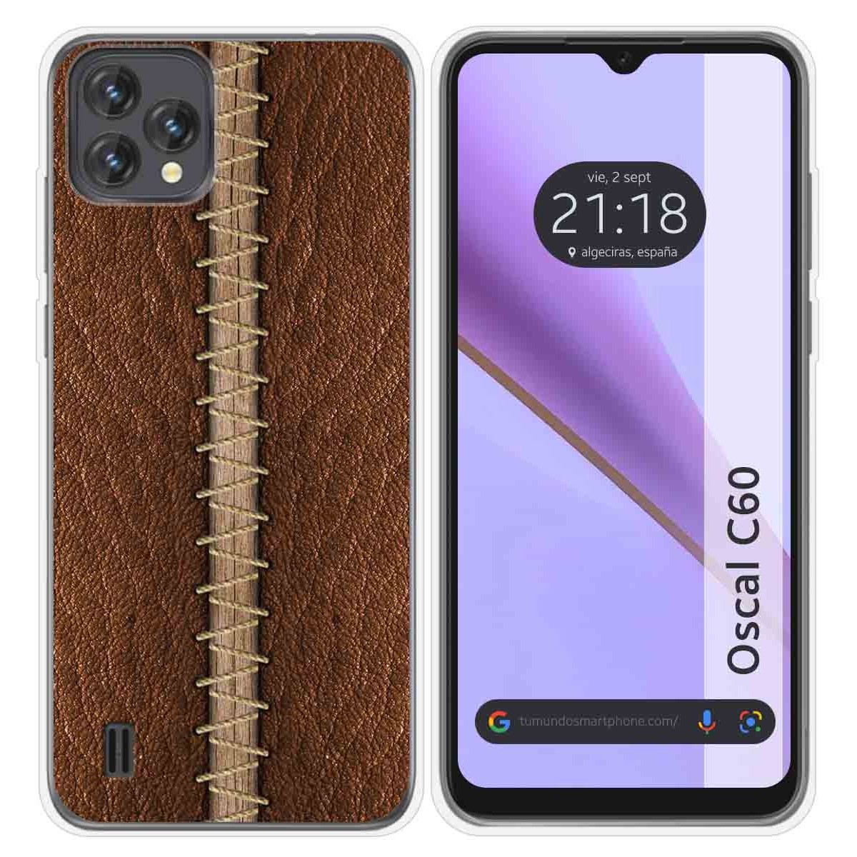Funda Silicona para Blackview Oscal C60 diseño Cuero 01 Dibujos
