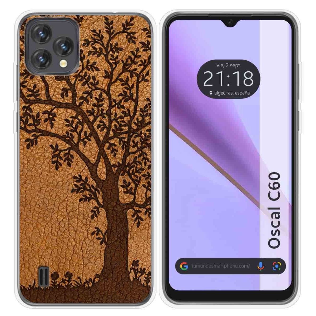 Funda Silicona para Blackview Oscal C60 diseño Cuero 03 Dibujos