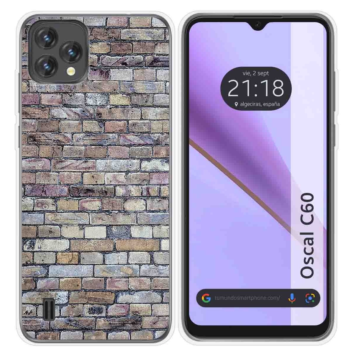 Funda Silicona para Blackview Oscal C60 diseño Ladrillo 02 Dibujos