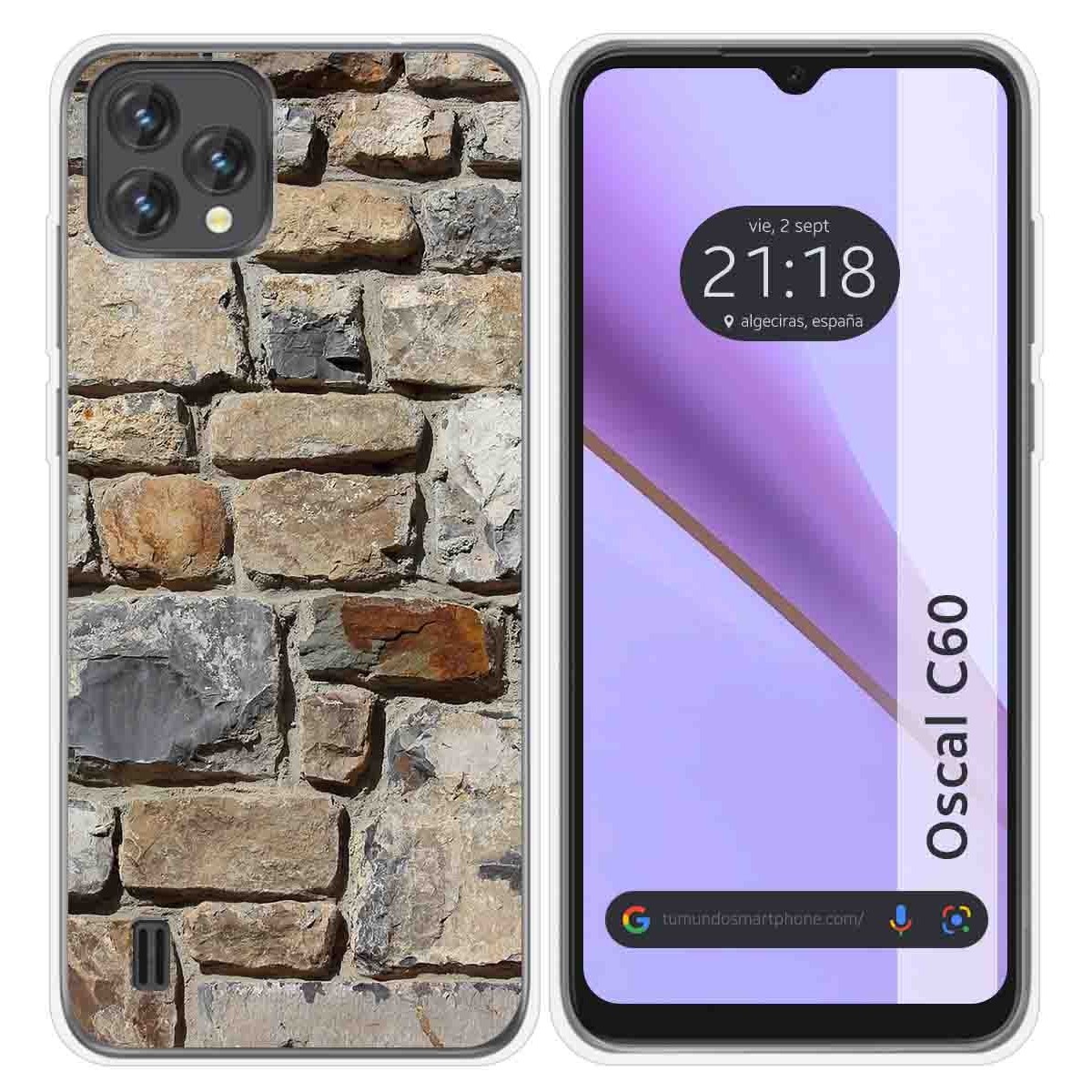 Funda Silicona para Blackview Oscal C60 diseño Ladrillo 03 Dibujos