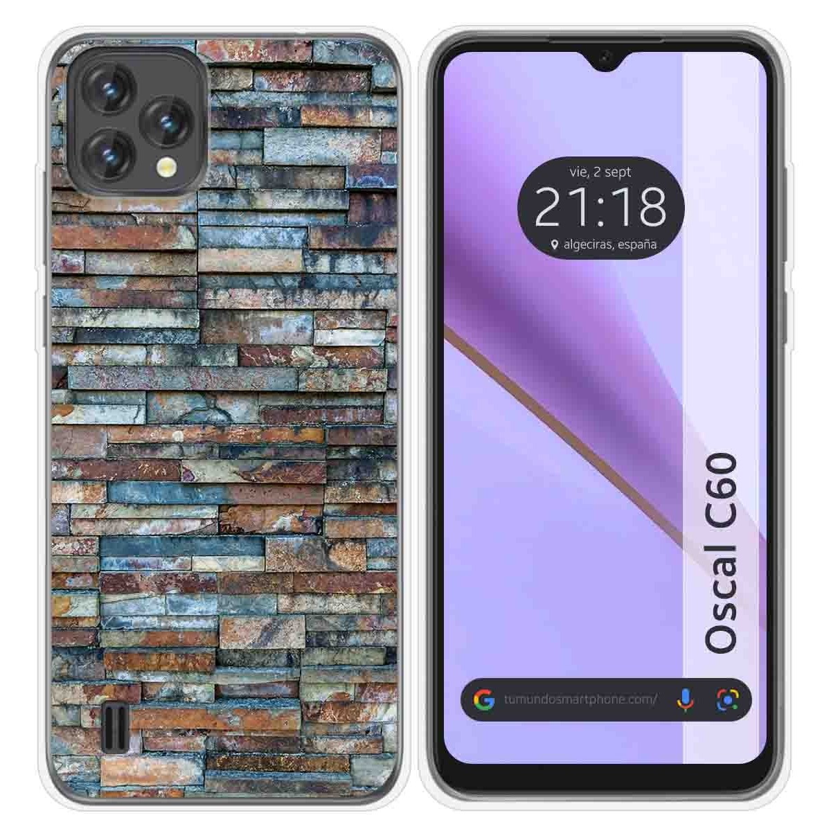 Funda Silicona para Blackview Oscal C60 diseño Ladrillo 05 Dibujos
