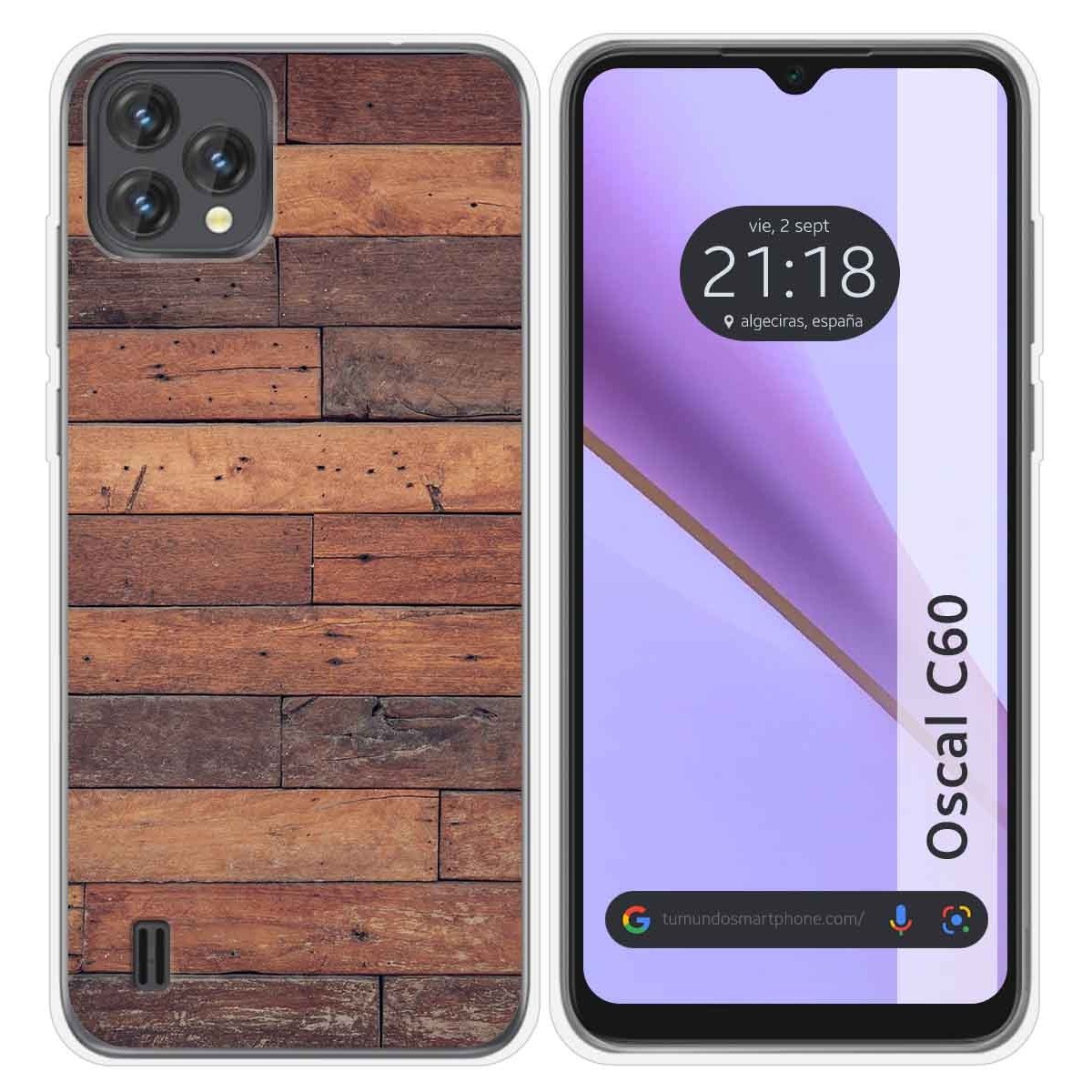 Funda Silicona para Blackview Oscal C60 diseño Madera 03 Dibujos