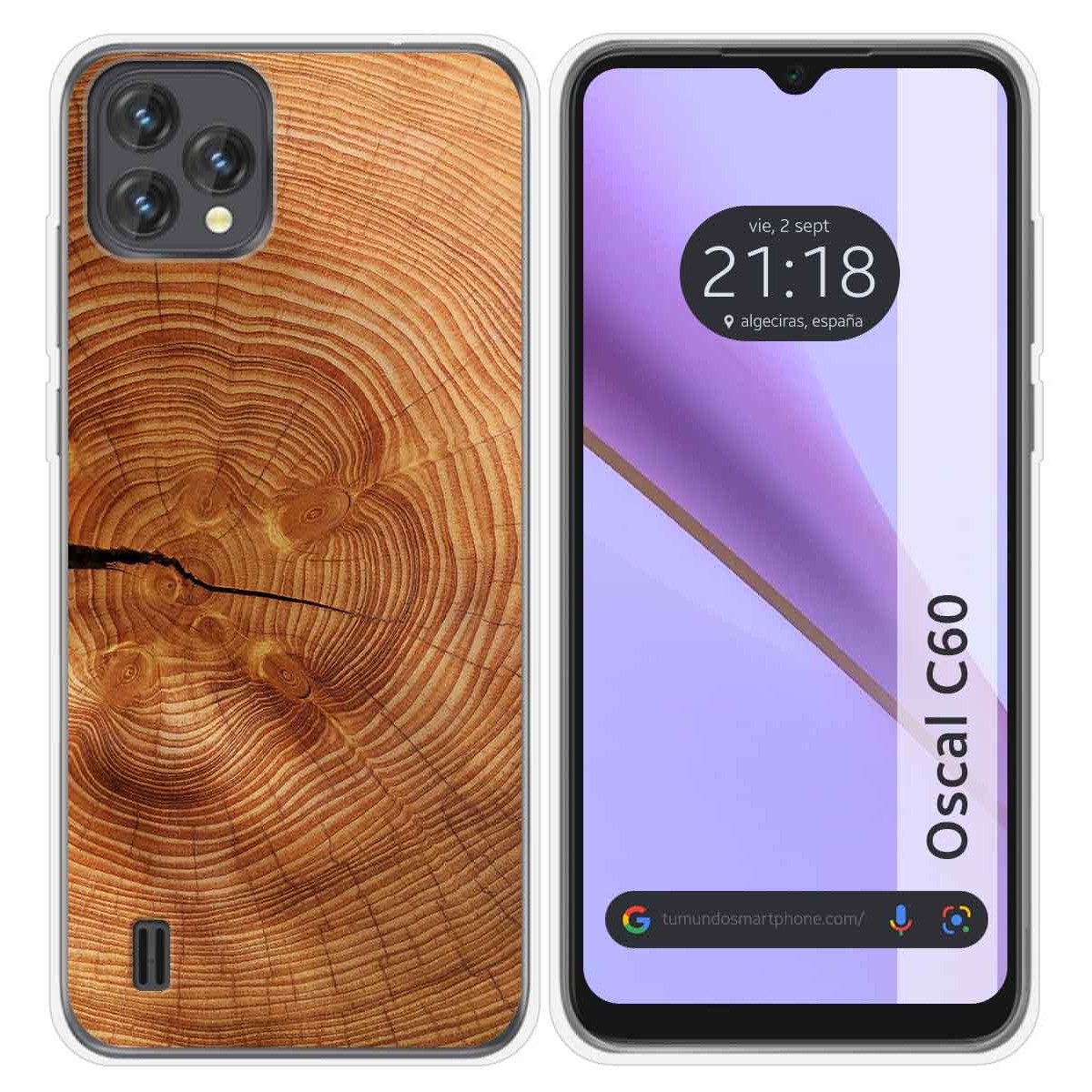 Funda Silicona para Blackview Oscal C60 diseño Madera 04 Dibujos