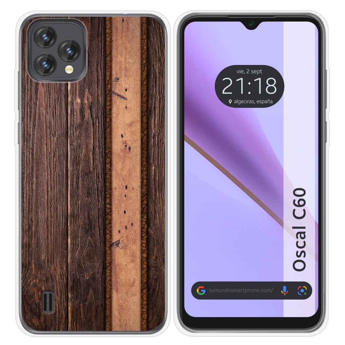 Funda Silicona para Blackview Oscal C60 diseño Madera 05 Dibujos