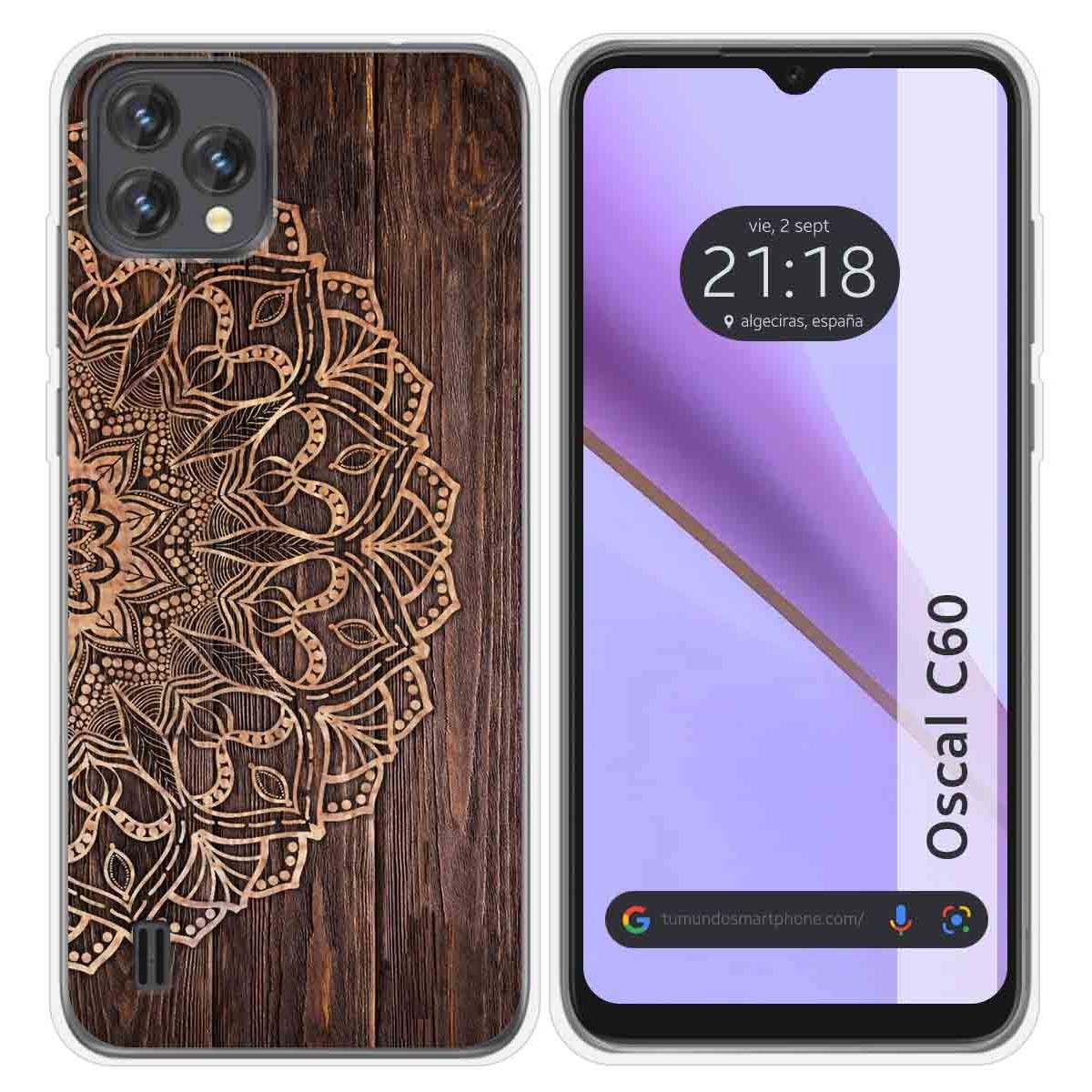 Funda Silicona para Blackview Oscal C60 diseño Madera 06 Dibujos