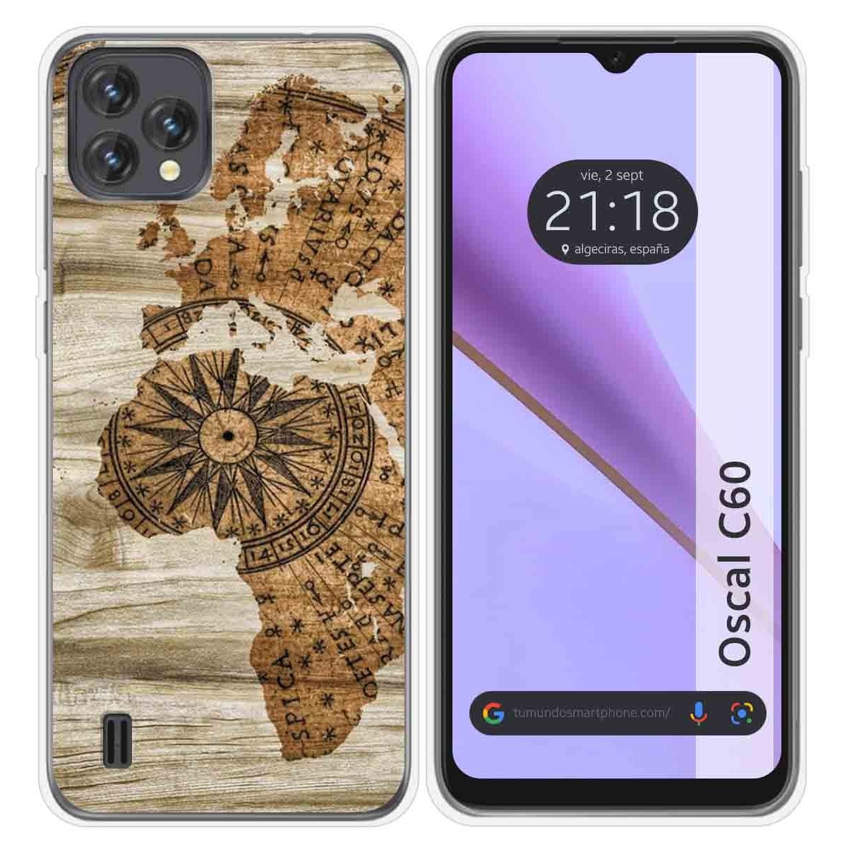 Funda Silicona para Blackview Oscal C60 diseño Madera 07 Dibujos