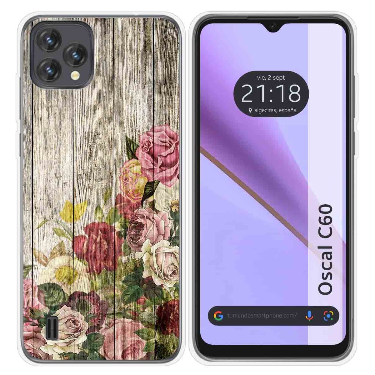 Funda Silicona para Blackview Oscal C60 diseño Madera 08 Dibujos