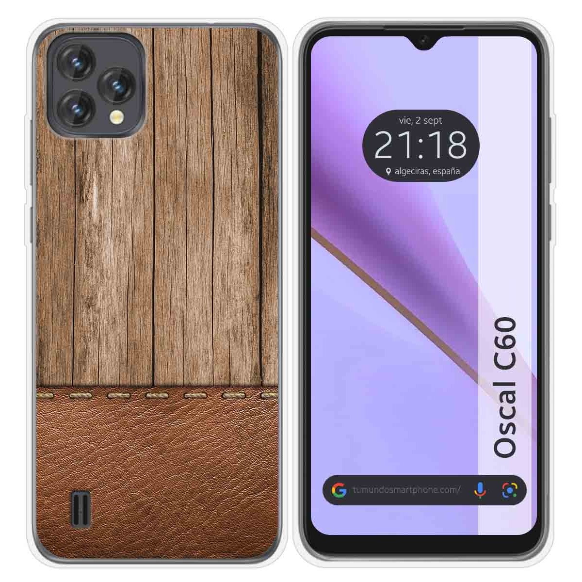 Funda Silicona para Blackview Oscal C60 diseño Madera 09 Dibujos
