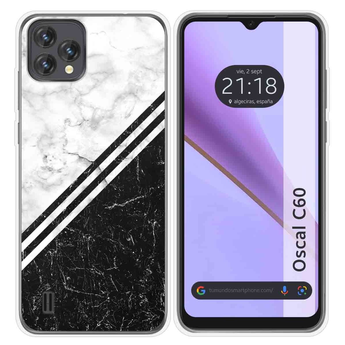 Funda Silicona para Blackview Oscal C60 diseño Mármol 01 Dibujos