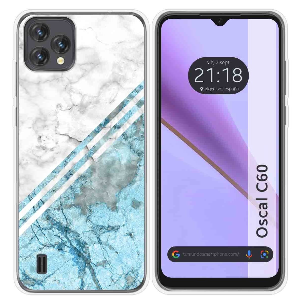Funda Silicona para Blackview Oscal C60 diseño Mármol 02 Dibujos