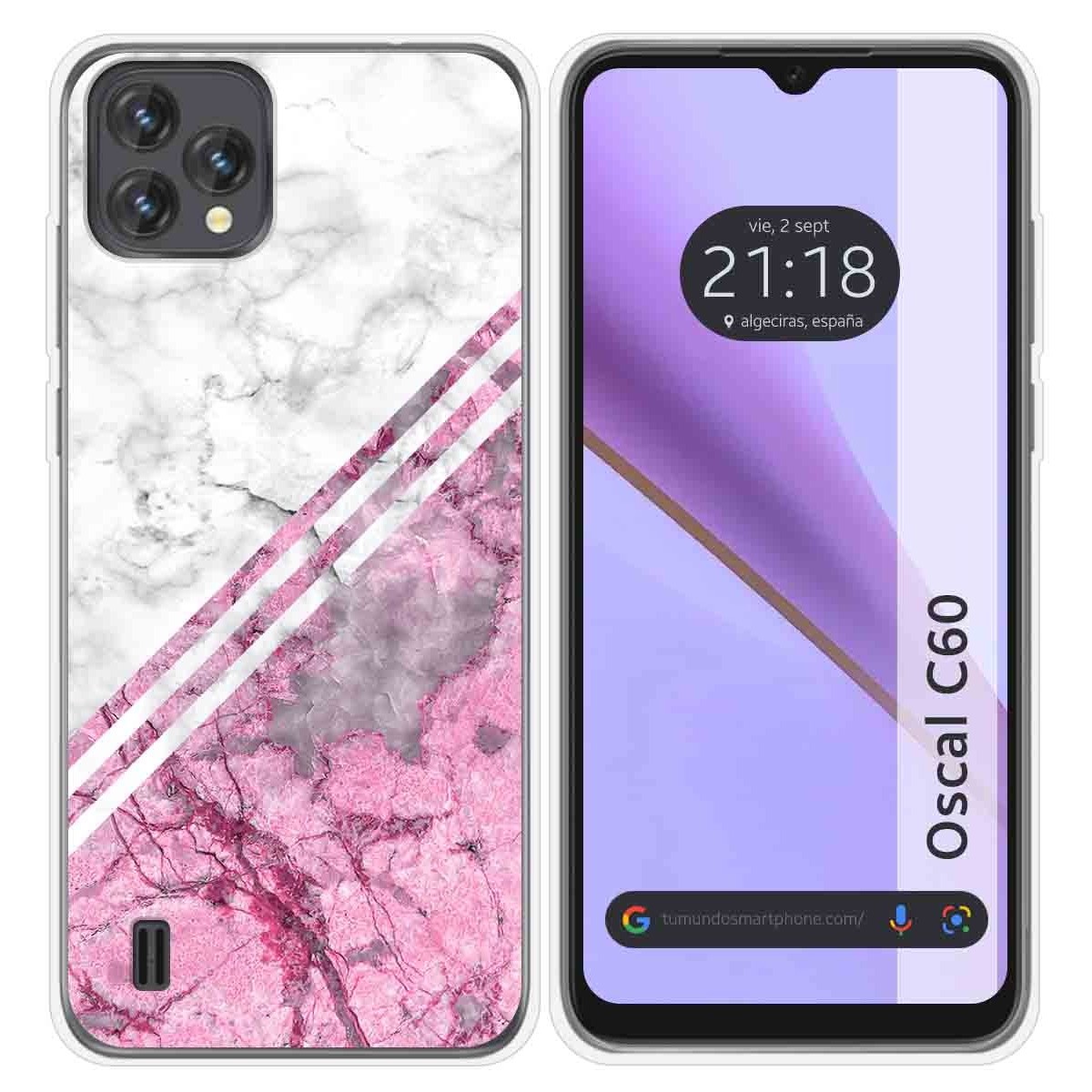 Funda Silicona para Blackview Oscal C60 diseño Mármol 03 Dibujos