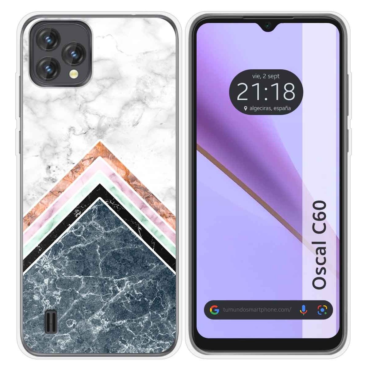 Funda Silicona para Blackview Oscal C60 diseño Mármol 05 Dibujos