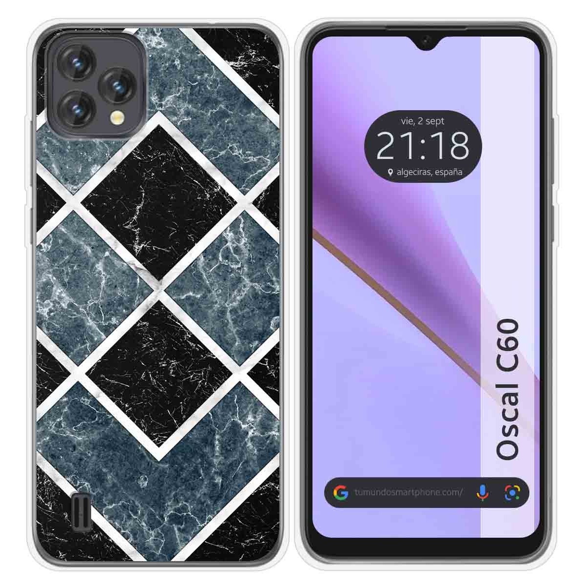 Funda Silicona para Blackview Oscal C60 diseño Mármol 06 Dibujos